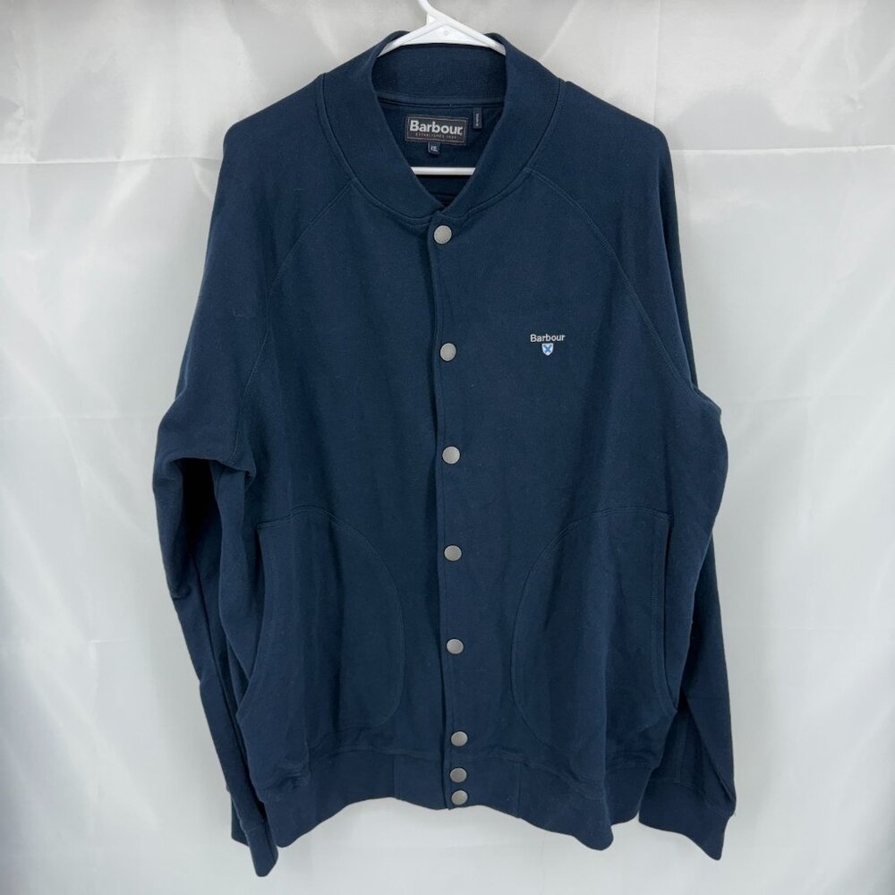 Barbour Men XXL Whitewell Button Thru Cardigan Sweater Long Sleeve Navy Blue